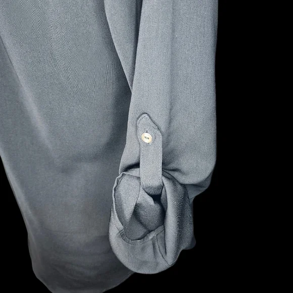 GUESS Black V-Neck Blouse - Small - Picture 5 of 6